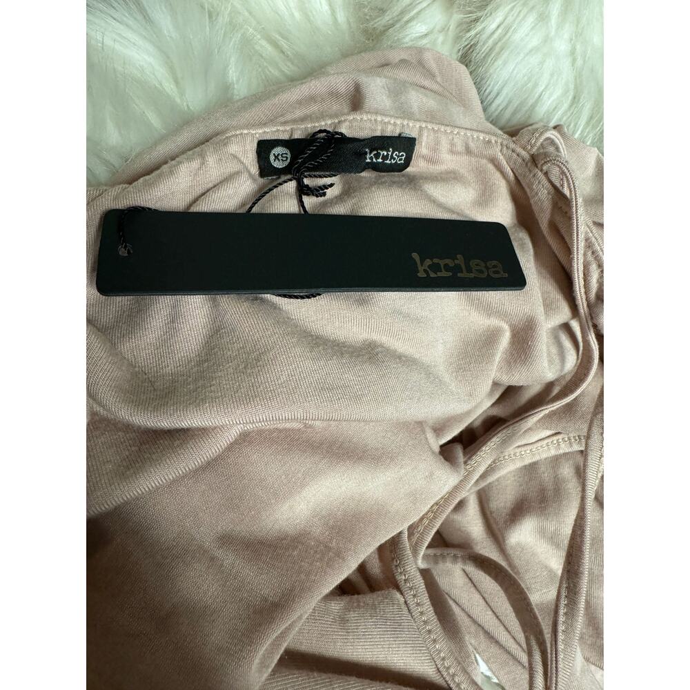 Krisa Wrap Top Plunging Maxi Blush/Nude Dress Sz XS - Picture 6 of 7